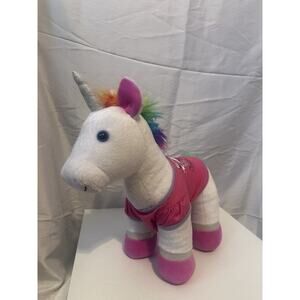 Build A Bear Magic Shimmer Unicorn Horse 12" Stuffed Plush Rainbow Mane Tail BAB